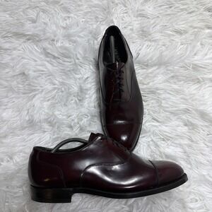 HANOVER Dress Shoes Cap Toe Oxblood Burgundy Leather Mens Sz 11 3E EEE Wide New